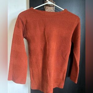 Vintage 70's/80's Boho Hippie Red Orange Knit Sweater Size S/M